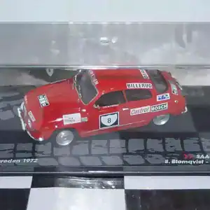 Atlas ixo based saab 96 v4 rally sweden 1972 #8 s.blomqvist 1/43