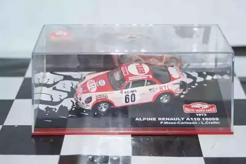 Atlas ixo based alpine renault a110 rally monte carlo 1972 #60 p.moss-carlsson 1/43