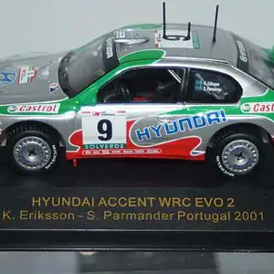 Ixo hyundai accent wrc evo 2 portugal 2001 #9 k.eriksson 1:43 ram023