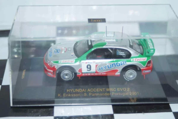 Ixo hyundai accent wrc evo 2 portugal 2001 #9 k.eriksson 1:43 ram023