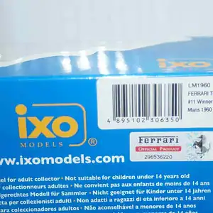 Ixo ferrari tr60 #11 winner le mans 1960 diecast 1:43 lm1960