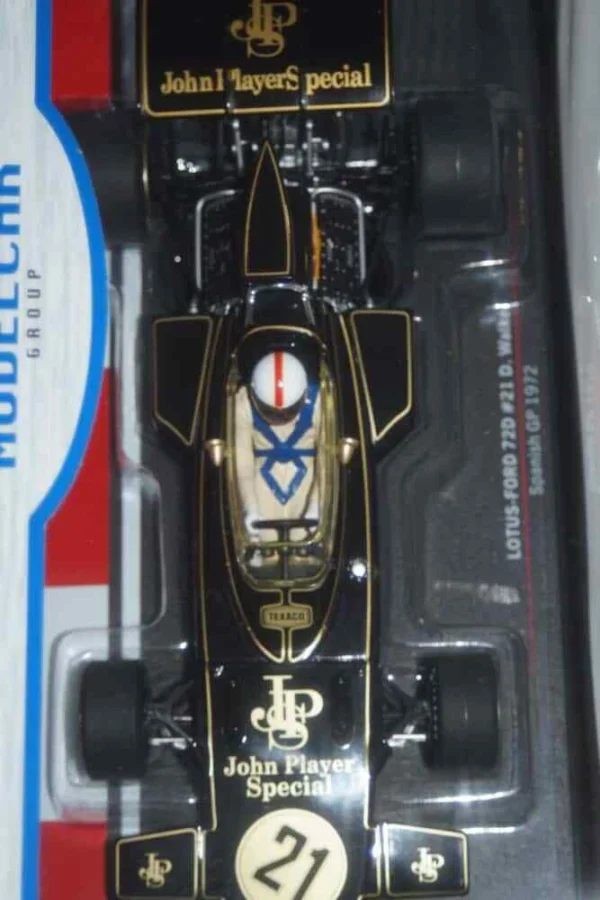 Model car group lotus - ford  72d #21 9th gp spain 1972 d.walker 1/18th mcg18611f