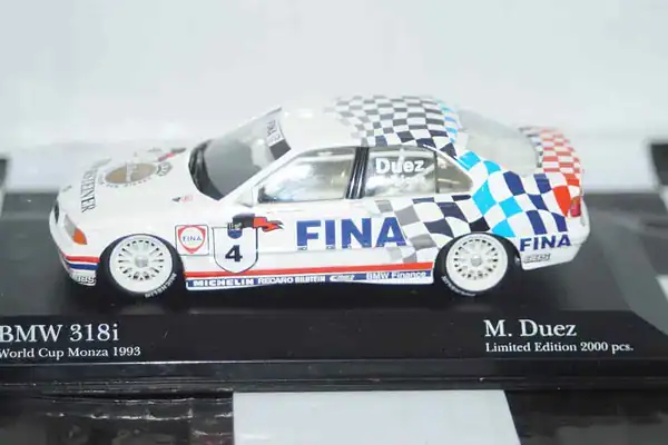 Minichamps bmw 318i world cup monza 1993 #4 duez 1:43 diecast 434932304