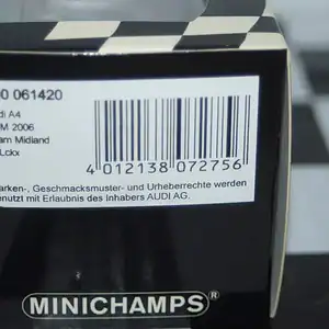 Minichamps audi a4 dtm 2006 team midland v.ickx 1:43 400 061420