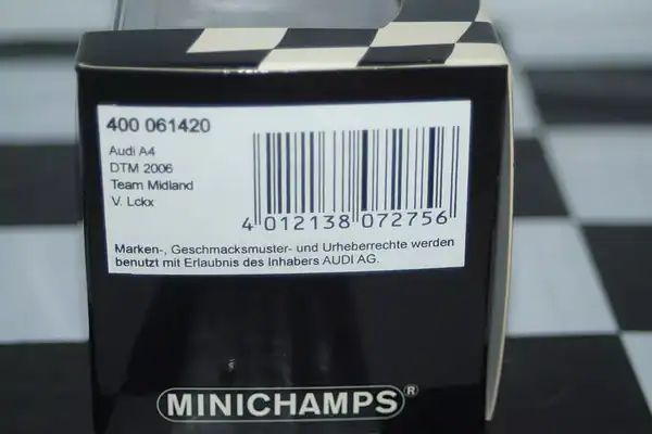 Minichamps audi a4 dtm 2006 team midland v.ickx 1:43 400 061420