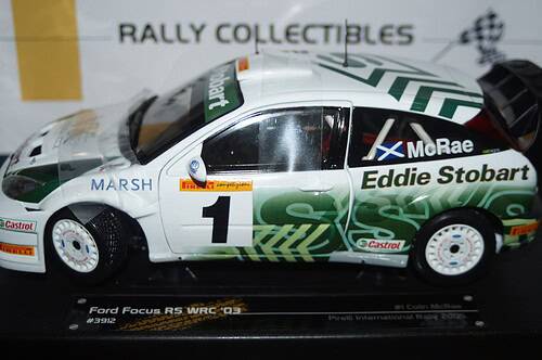 Sunstar ford focus rs wrc 03 colin mcrae #1 pirelli rally 2005 ref 3912 1:18