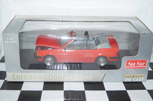 Sunstar ford escort mk3 gl 1984 cabriolet red (rhd) ref 4987r 1:18 scale
