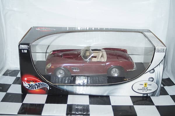 Hotwheels ferrari 250 gt california spider maroon 1:18th ref 25727