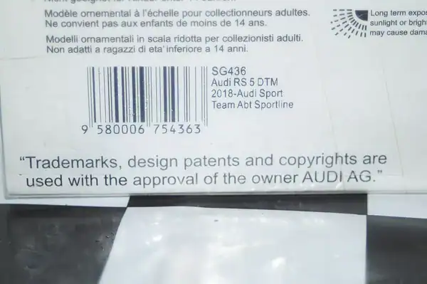 Spark audi rs5 dtm 2018 1:43 resin sg436 ltd 300