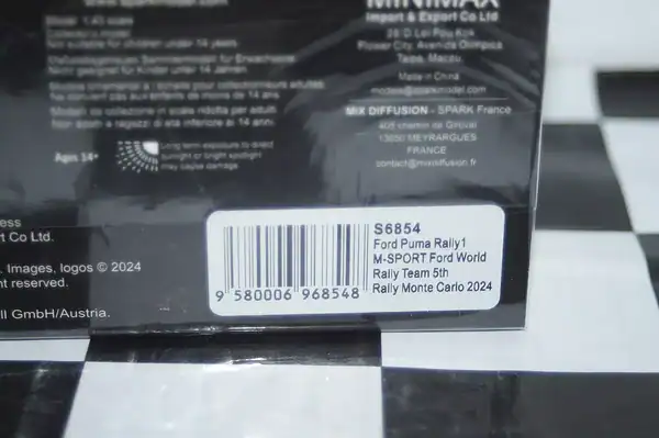 Spark ford puma 5th rally monte carlo 2024 a.fourmax #16 s6854