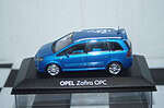 Minichamps (dealer box) opel zafira opc in blue, 1:43 diecast