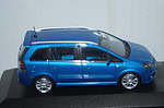 Minichamps (dealer box) opel zafira opc in blue, 1:43 diecast