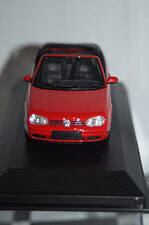 Minichamps (dealer box) vw golf convertible in red, 1:43 diecast