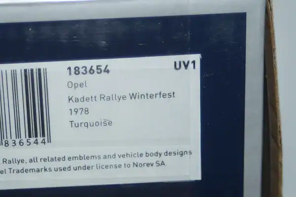 Norev opel kadett 1978 rallye winterfest 1:18 scale 183654 ltd