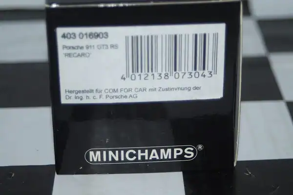 Minichamps porsche 911 gt3 rs "recaro" ref 403 016903,1:43