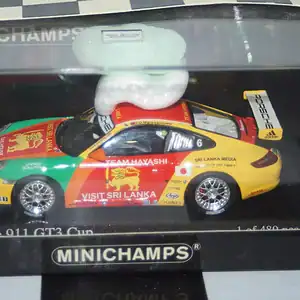 Minichamps porsche 911 gt3 cup asia 2007 malagamuwa #6,400 0476406,1:43
