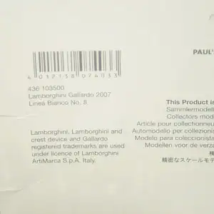 Minichamps lamborghini gallardo 2007 white 1:43 436 103500