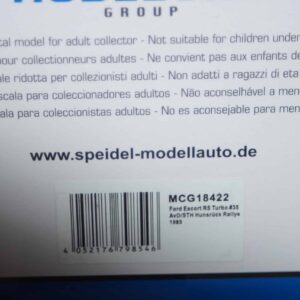 Model car group ford escort rs turbo hunstruck rally 1/18th mcg18422