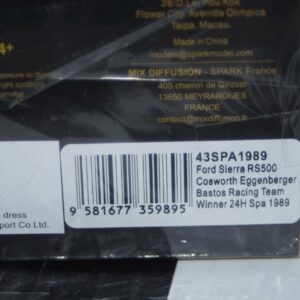 Spark ford sierra rs 500 cosworth 3rd 24h spa 1989 #2 1:43 sb241