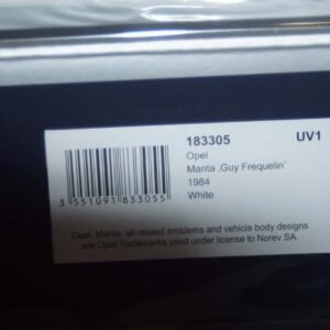 Norev opel manta white 1984 guy frequelin 1:18 scale 183305 ltd