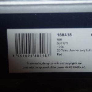Norev volkswagen golf mk3 gti 1996 20yrs anniversary 1:18 scale 188418