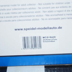Model car group alfa romeo 75 evolutione 1987 black mcg18429 1:18