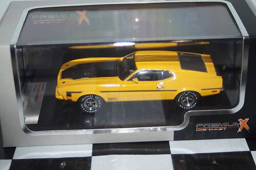 Premium x ford mustang mach 1 1971 yellow 1:43 diecast prd397j