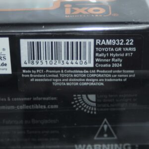 Ixo toyota gr yaris rally 1 winner safari rally kenya #69 2024 rovanpera 1:43 ram937a