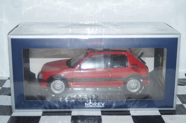 Norev peugeot 205 gti 1.9 pts deco 1991 red 1:18 scale 184846