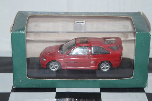 Minichamps ford escort cosworth red in dealer box -missing wing mirror