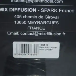 Spark matra ms10 winner dutch gp 1968 #8 jackie stewart 18s610 1:18