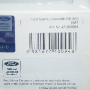 Schuco ford sierra cosworth rs500 in black 1:43 pro.r43 43u00094 (spark)