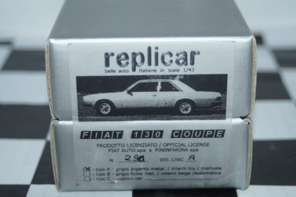 Replicar fiat 130 coupe 1972 in silver hand built in approx 1/43rd