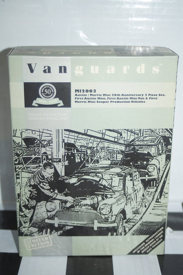Vanguards austin / morris mini 50th anniversary 3 piece set mi2003 1:43