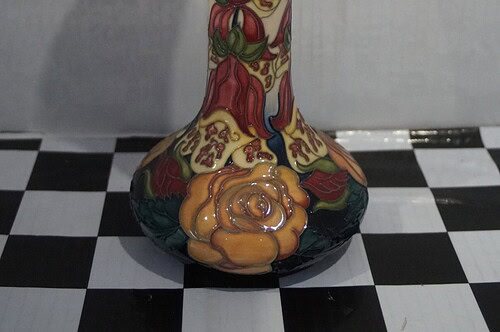 Moorcroft vase "fleurs deco" 16cm unboxed 2013 mcc fdeco 87/6