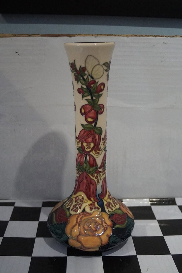 Moorcroft vase "fleurs deco" 16cm unboxed 2013 mcc fdeco 87/6