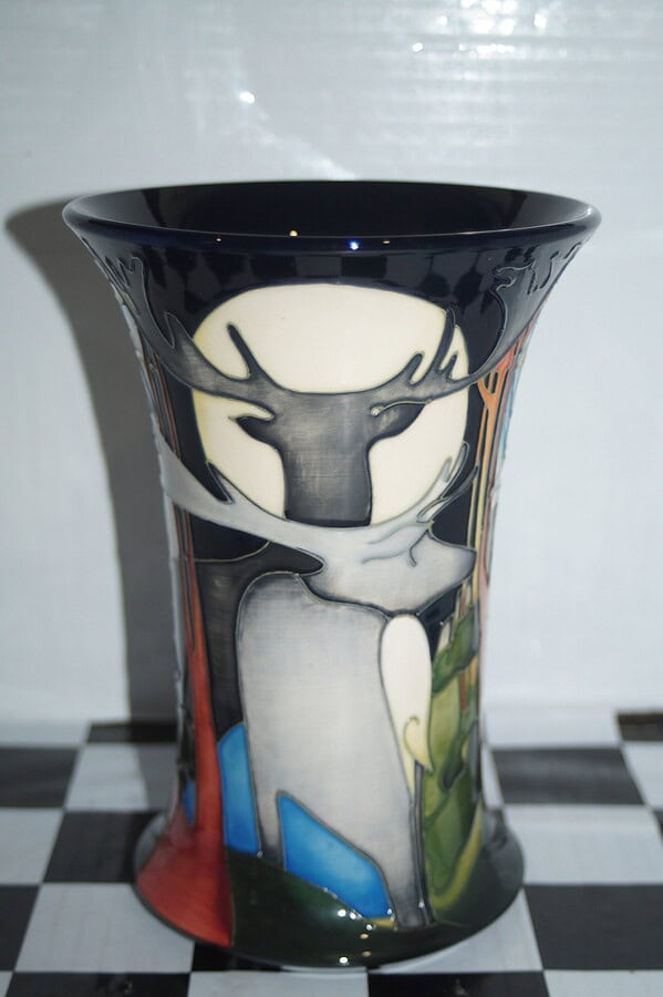 Moorcroft large "wapiti" with reindeer 21cm unboxed trial 17/07/12
