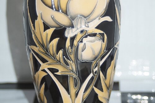 Moorcroft vase globe flower , vicky lovatt trial 19cm unboxed approx 2013