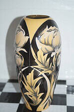 Moorcroft vase globe flower , vicky lovatt trial 19cm unboxed approx 2013