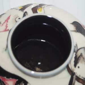 Moorcroft vase "courting birds" , emma bossons 13cm unboxed 2013