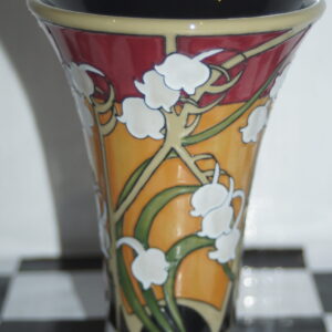 Moorcroft small vase "fleurs deco" 16cm unboxed 2013