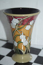 Moorcroft small vase "fleurs deco" 16cm unboxed 2013
