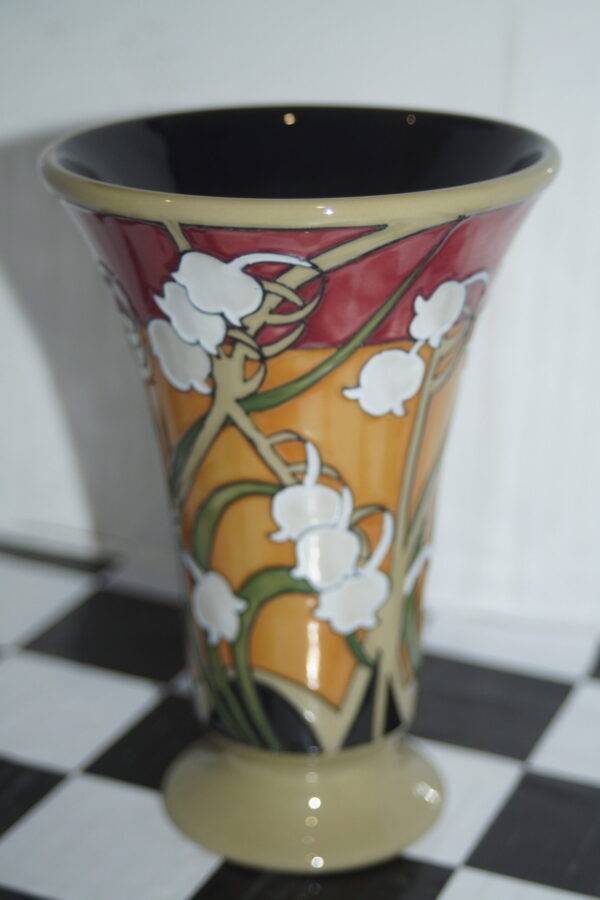 Moorcroft small vase "fleurs deco" 16cm unboxed 2013