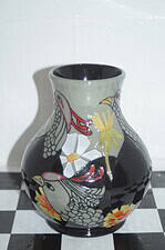 Moorcroft vase globe flower , vicky lovatt trial 19cm unboxed approx 2013
