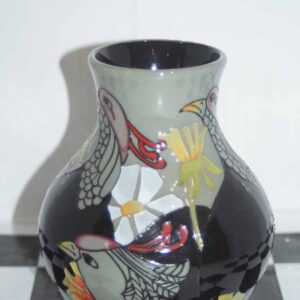 Moorcroft vase "courting birds" , emma bossons 16cm unboxed 2013