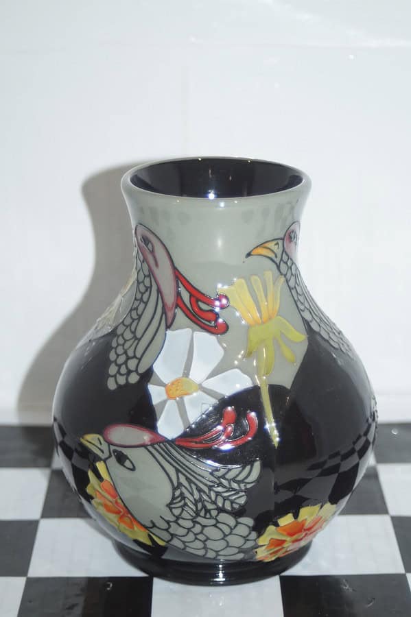 Moorcroft vase globe flower , vicky lovatt trial 19cm unboxed approx 2013