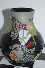 Moorcroft vase globe flower , vicky lovatt trial 19cm unboxed approx 2013