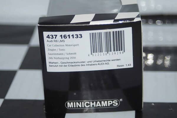 Minichamps audi r8 lms 24hr nurburgring 2016 1:43 437 161133