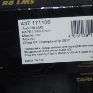 Minichamps audi r8 lms china gt championship 2017 1:43 437 171106