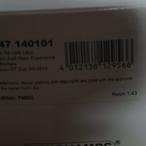 Minichamps audi r8 lms ultra macau gt 3rd #1 2014 1:43 447 140101